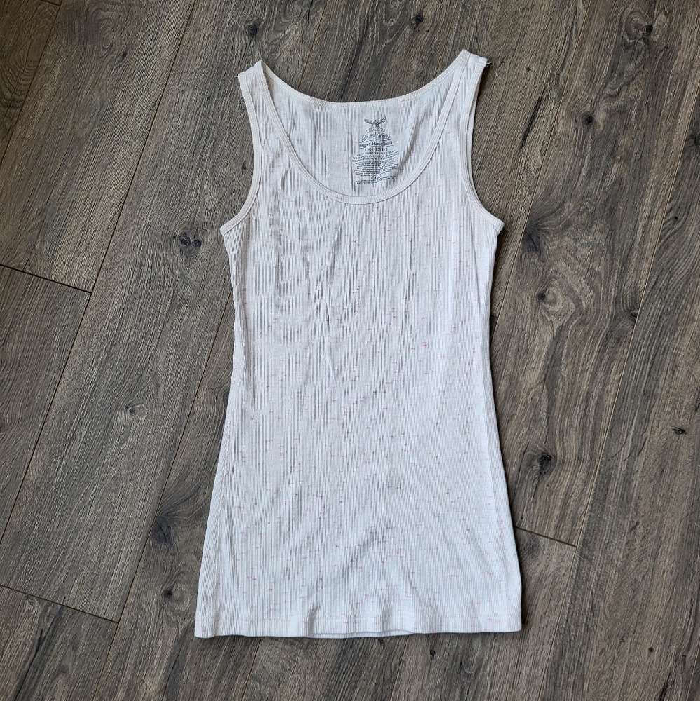 Faded Glory Ribbed Tank Top Pink Speckled {Large 12/14}